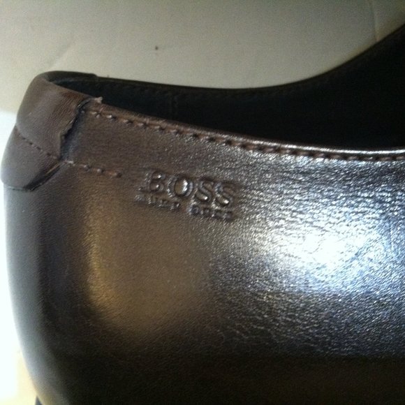 HUGO BOSS MEN\'S NEW DARK BROWN LEATHER OXFORD DRESS SHOES SIZE: 9M main image 9